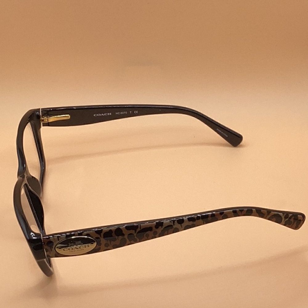 Coach HC6070 5342 Womens Eyeglasses Black / Wild Beast Cats Eye Frames 53 mm